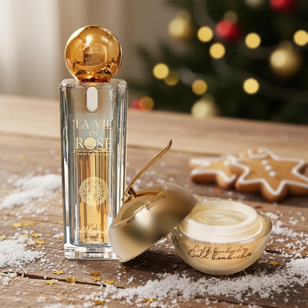 Gold Kombucha set | La vie en Rose | Gold kombucha serum and cream